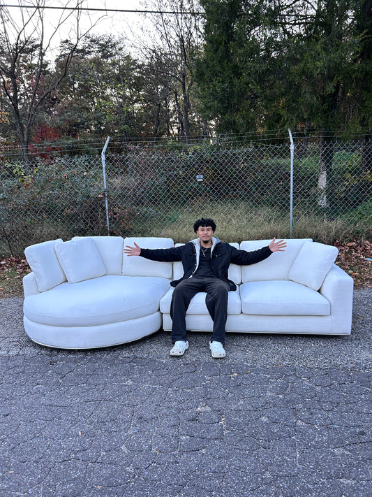 (Delivery Available) Castlery Hamilton Round Chaise Sectional Sofa