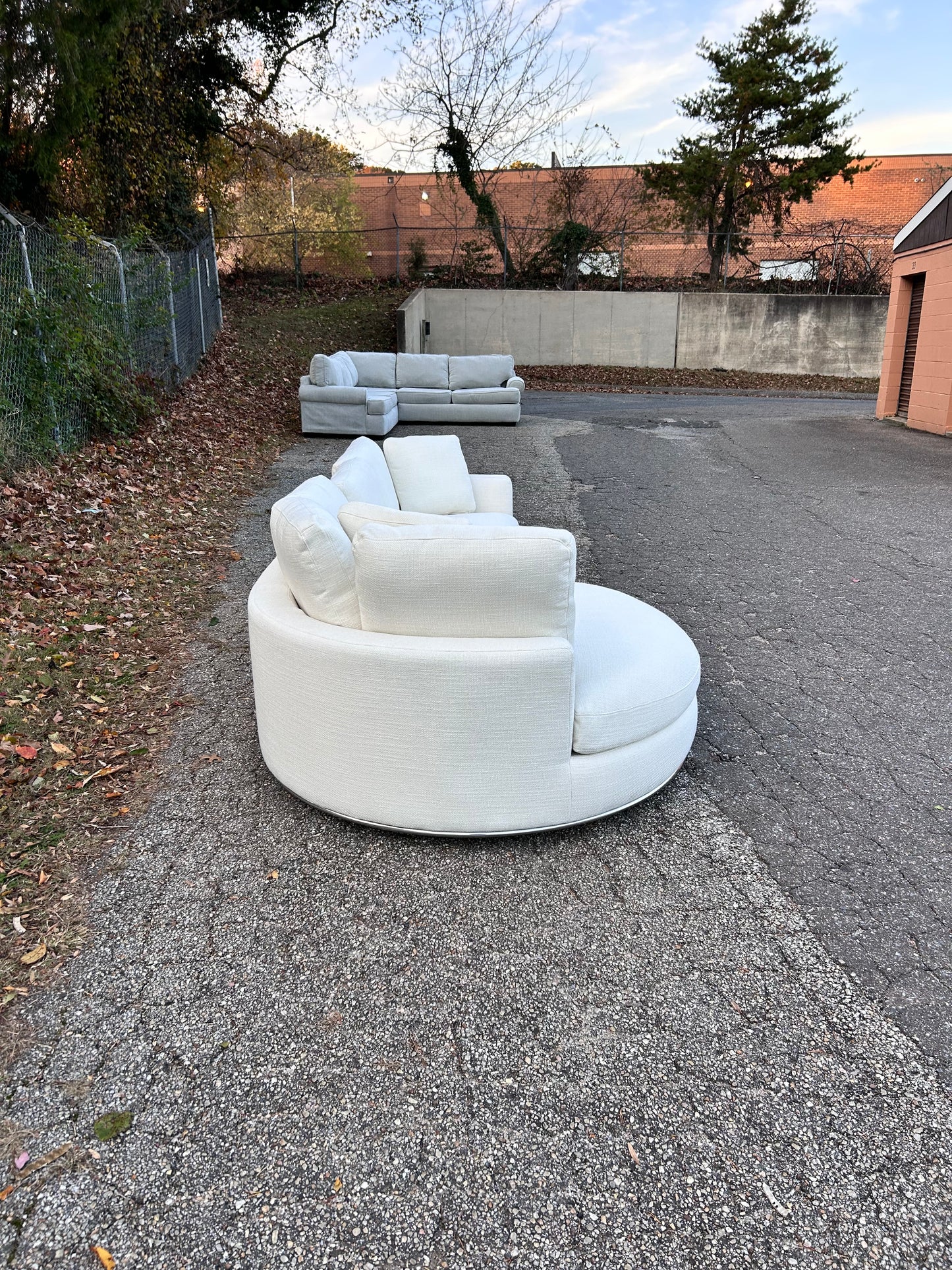 (Delivery Available) Castlery Hamilton Round Chaise Sectional Sofa