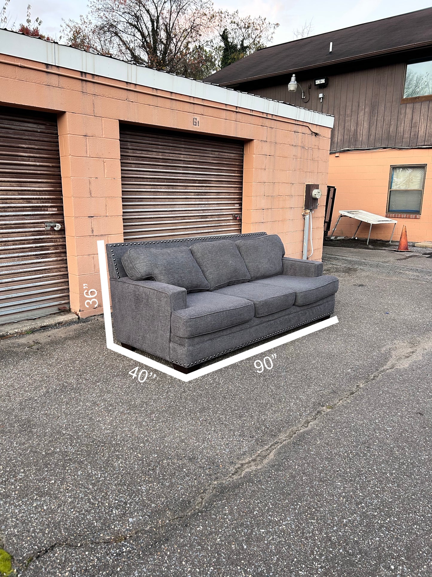 (Delivery Available) Ashley Dark Gray Couch